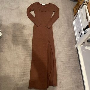 Asta Resort Brown Knit maxi dress